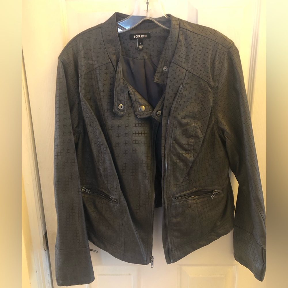 Gray Pleather Moto Jacket